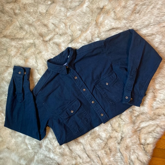 Blue 100% Cotton Shacket Shirt Jacket - Picture 2 of 8